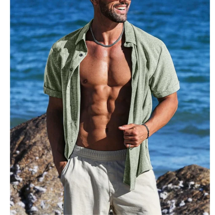 Men's Linen Beach Shirts - Image 3