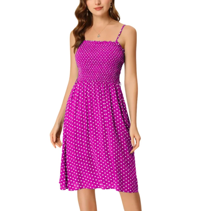 100% Cotton A-Line Spaghetti Strap Solid Woven Design - Image 1