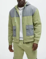 2-Piece Breathable Printed Colorblock Windbreaker Sportswear Set - Image 7