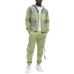 2-Piece Breathable Printed Colorblock Windbreaker Sportswear Set